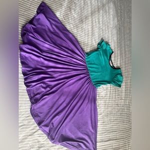 DOT DOT Smile Girl Dress (Teal/Purple)